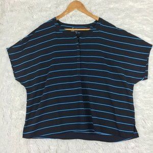 The Outfitters by Lands' End Blue Striped Top Women's Size 16